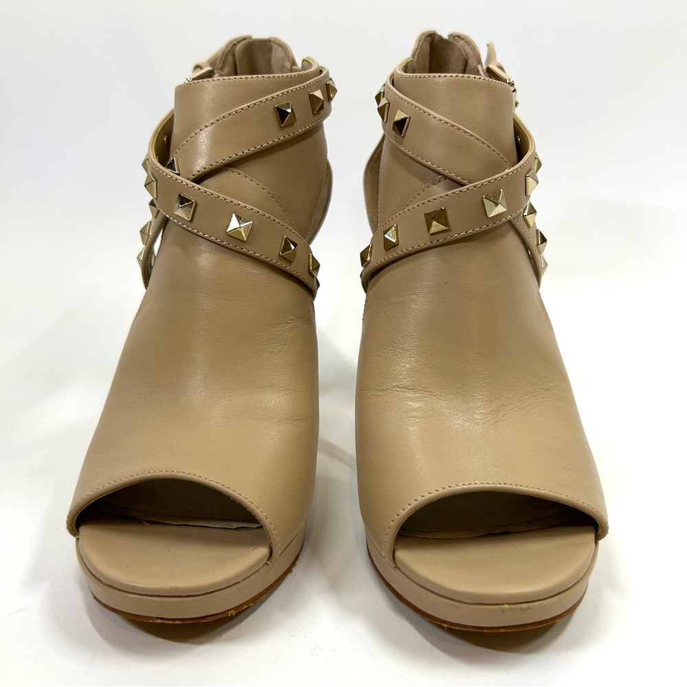 Marc Fisher Beige Studded Peep-Toe Heels size 6.5